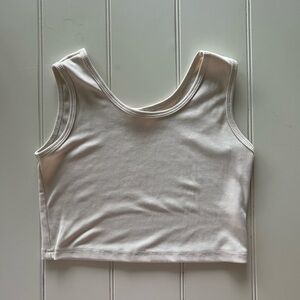 Urban Outfitters Cream Ribbed Crop Top